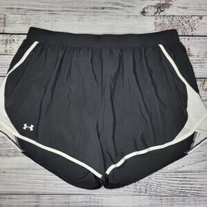 Under Armour Women's Fly By 2.0 Running Shorts Black White Trim | 2X